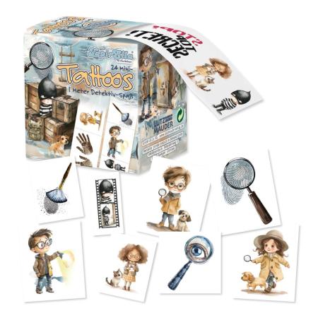 Detektiv Mini Tattoos auf Rolle